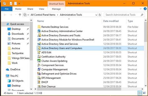 Active directory management windows 10